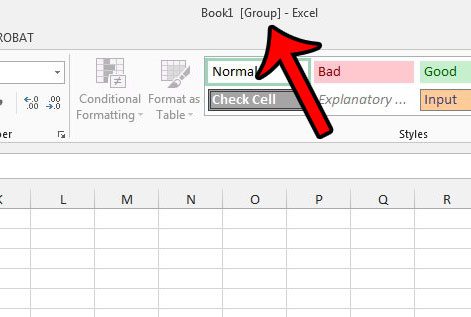 example of a grouped workbook