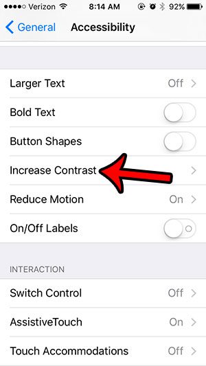adjust iPhone screen contrast - step 4