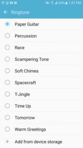 change the ringtone on the samsung galaxy on5