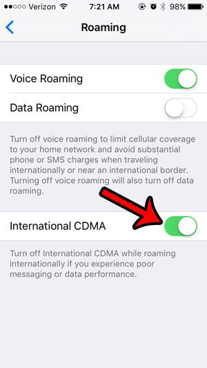 what is international cdma on the iPhone