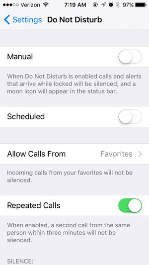 use do not disturb on an iphone