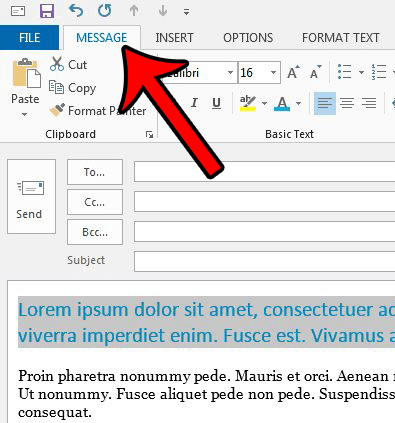 how to remove formatting in outlook 2013