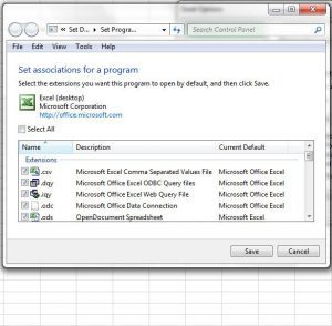 view default file types for excel 2013