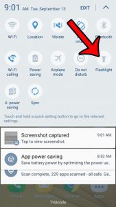 turn on the flashlight on the galaxy on5