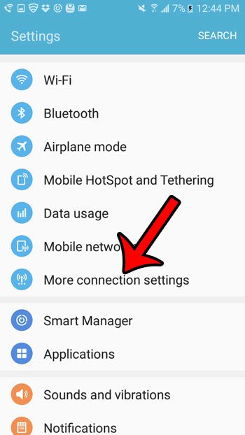 select more connection settings