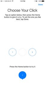change the home button click on the iphone 7