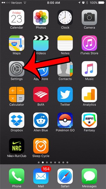 tap the settings icon