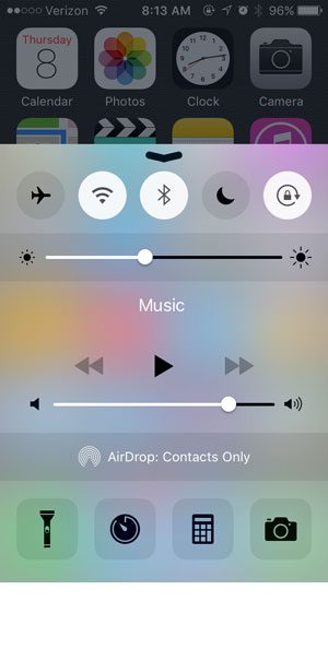 what is the control center on the iphone 5