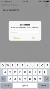 how to lock a note on an iphone 7