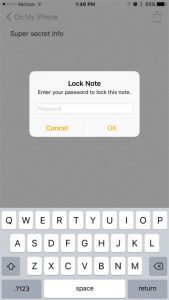 how to lock a note on an iphone 7