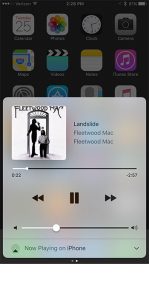 how to use the control center music controls on the iphone 7