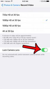 how to lock the camera lens on the iphone 7