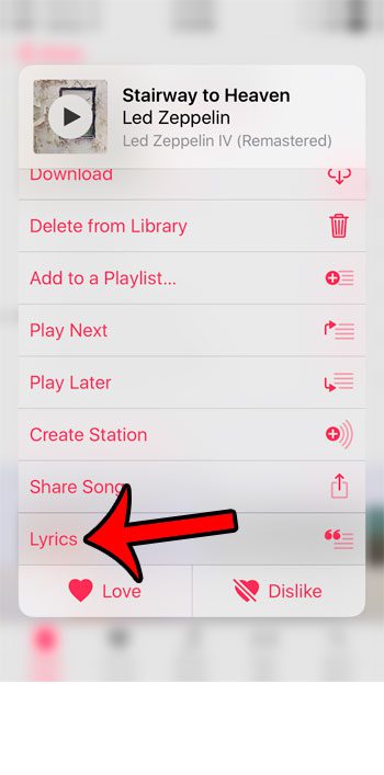 how to view song lyrics on the iPhone 7