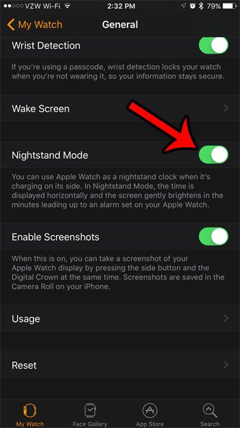 activate nightstand mode from the iphone watch app