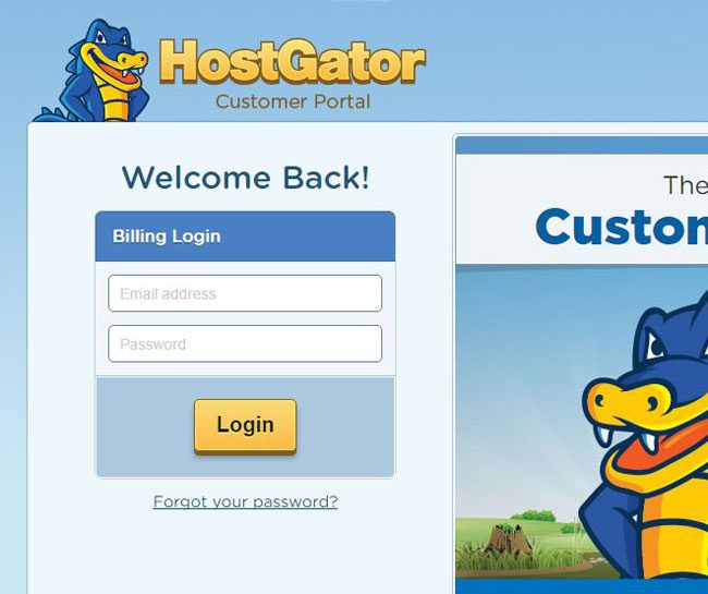 sign into your hostgator account