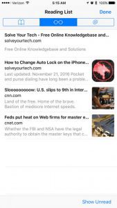 how to use the iphone safari reading list