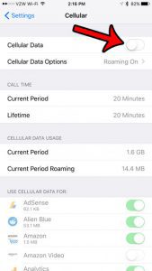 how to switch off mobile data entirely on an iphone 7