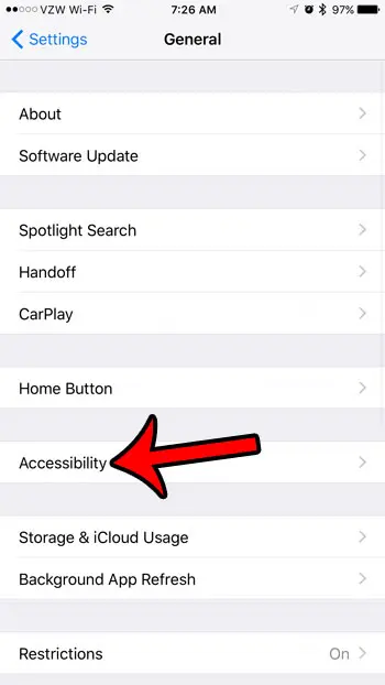 open the accessibility menu