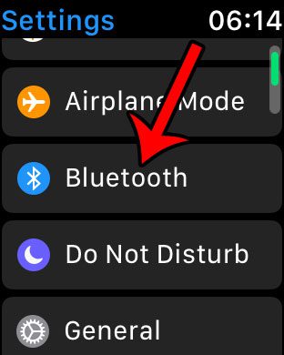 open bluetooth on apple watch