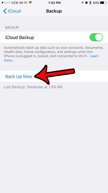 how to do a manual iCloud backup on an iPhone