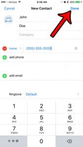 how to add someone to your iPhone's address book