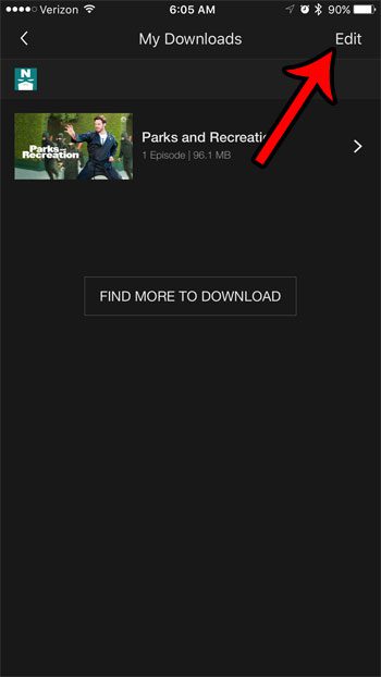 tap the edit button on the netflix downloads screen