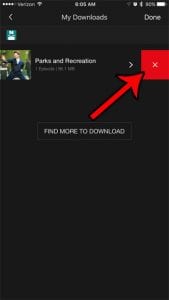 how to delete a downloaded netflix video on an iphone