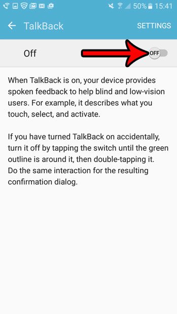 turn on talkback for samsung galaxy