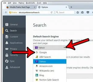 how to set google as the default search engine in firefox