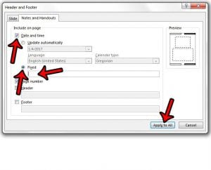 how to remove the date and time from the header in powerpoint 2013 handouts