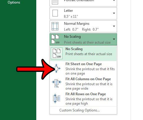 fit sheet on one page in excel 2013