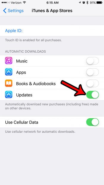 how to let the iphone automatically install app updates