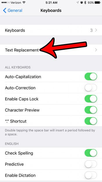 how to make a keyboard shortcut on iphone 7