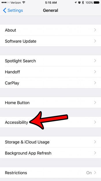 open the iphone accessibility menu