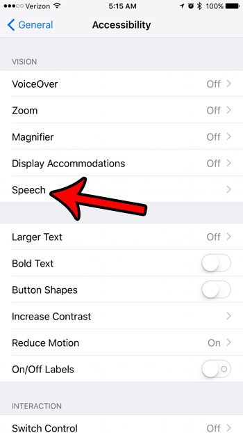 how to enable speak selection on an iphone 7