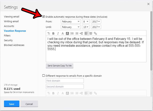 how to set an out of office reply in yahoo mail