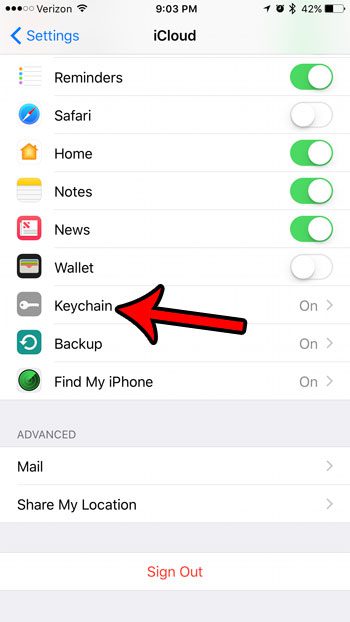 how to stop keychain on an iphone