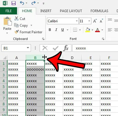 can I enlarge a cell horizontally in excel 2013