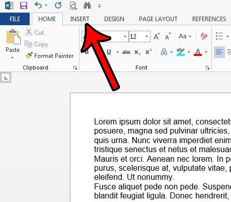 how to insert your last name in word 2013 header