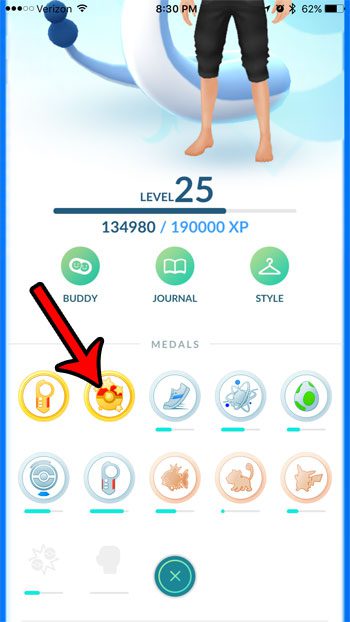 how to view number of captured pokeon in pokemon go