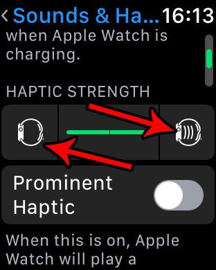 how to change haptic feedback vibration on apple watch
