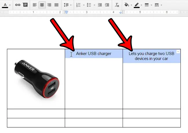 google docs tables vertical alignment