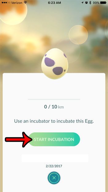 how to put an egg into an incubator in pokemon go