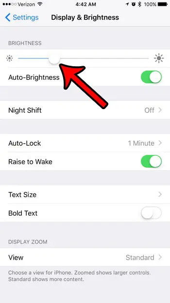 how to reduce brightness on the iphone 7