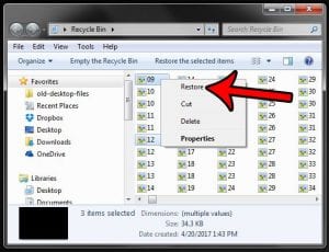 how to restore files from the windows 7 recycle bin