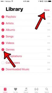 how to add genres to the music library on an iphone 7