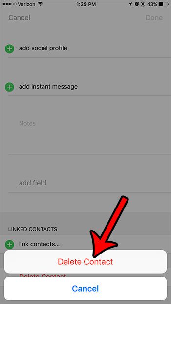 how to delete iphone contacts from the contacts app