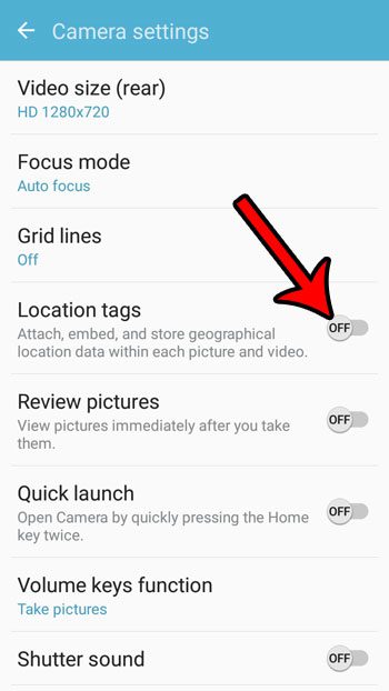 how to disable picture geotagging in android marshmallow