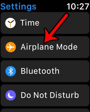 how to turn on apple watch airplane mode