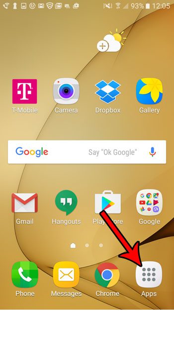 open the samsung galaxy on5 app folder